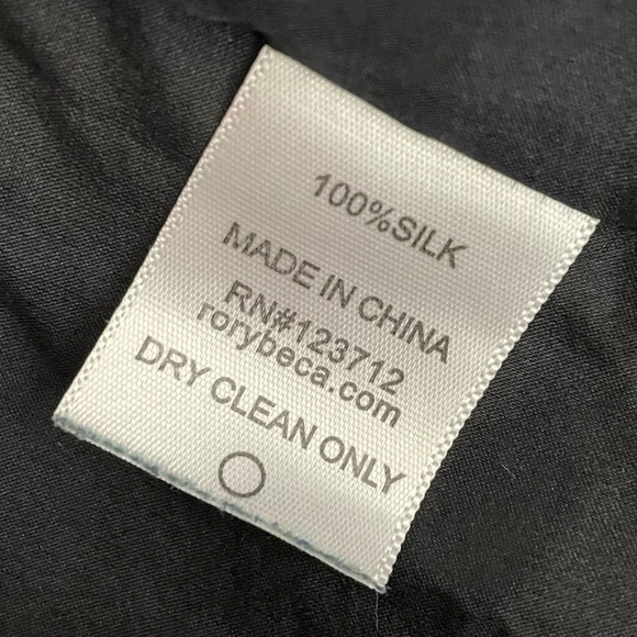 Rory Beca 100% Silk Romper Popover Mini Dress Plunging Cross Over V-Neck Black L - Picture 11 of 11